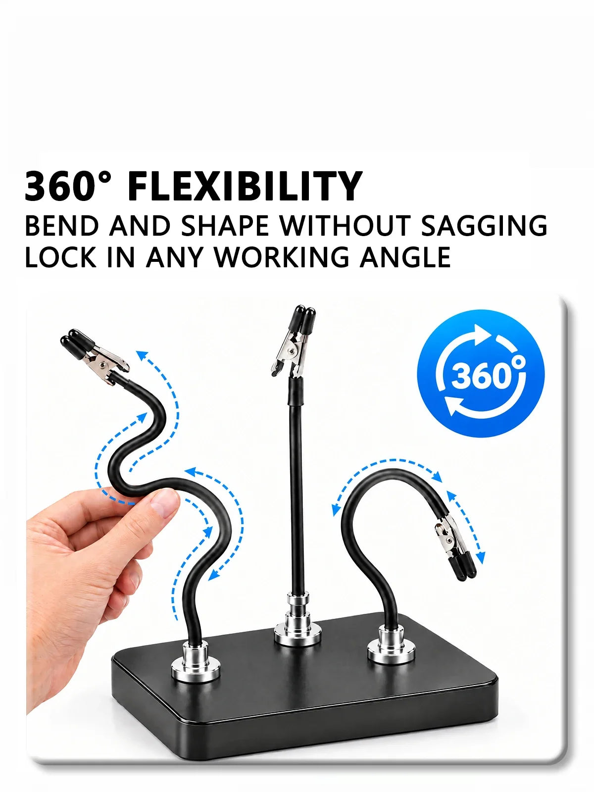 iLMH Magnetic Helping Hands — Flexible Soldering Workstation with Alligator Clips