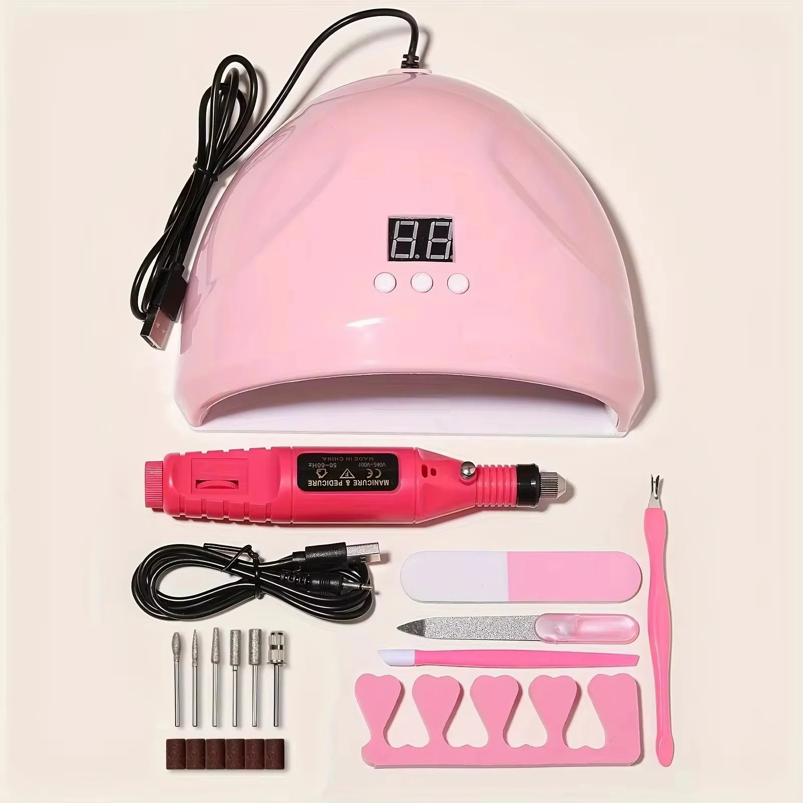 LULAA Professional Manicure Set — Electric Nail Drill & UV Lamp Kit