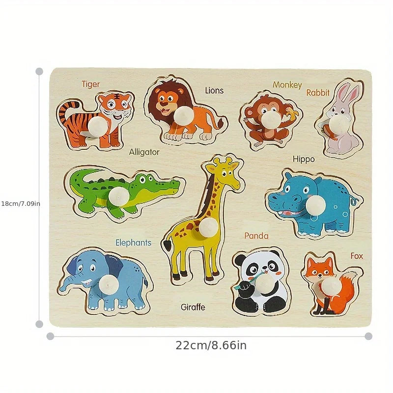 Wooden Geometry Shape Matching Board — Early Education Montessori Puzzle
