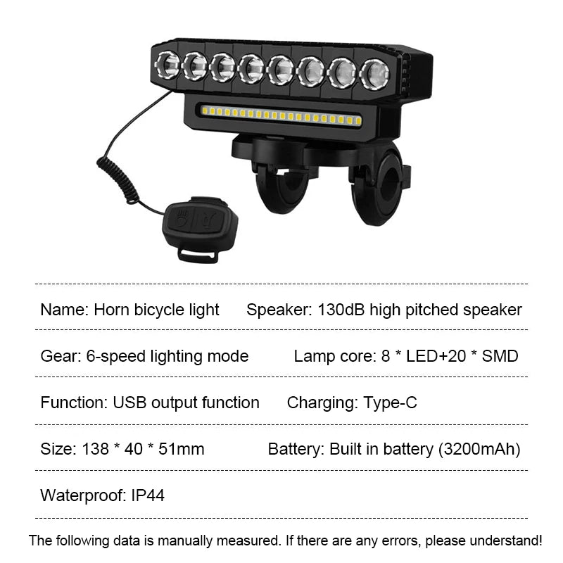 USB Rechargeable Bicycle Light — High-Brightness Handlebar Headlight