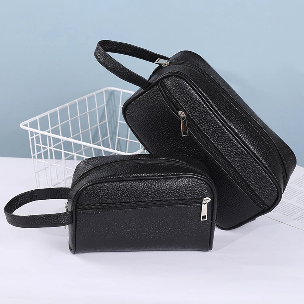 Men's PU Leather Clutch Bag — Business Wristlet & Phone Pouch