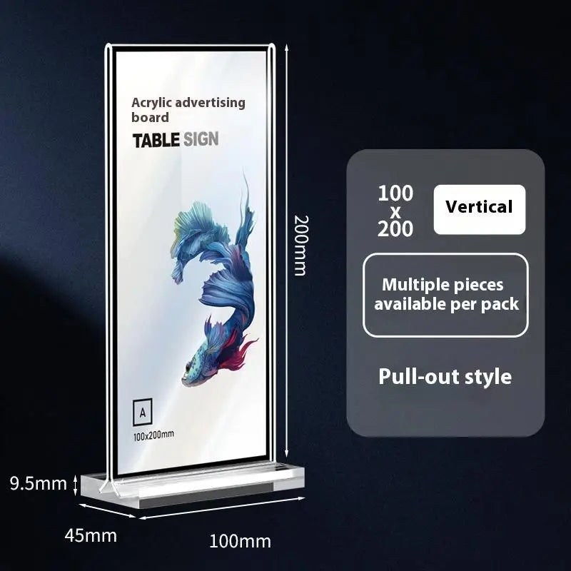 Acrylic Sign Holder — Desk Display Stand