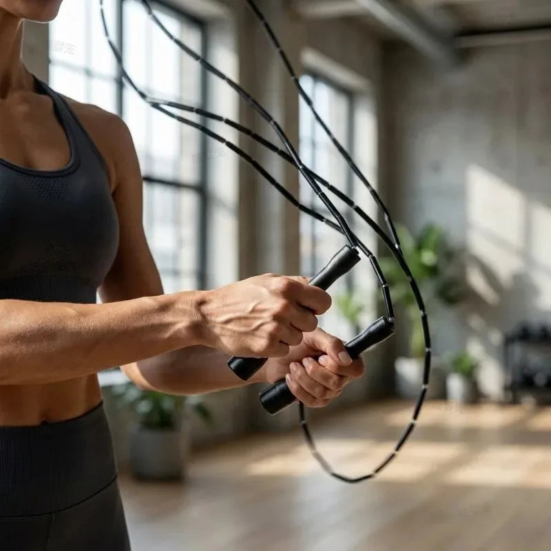 Beaded Segmented Jump Rope — Cardio Training Equipment for Fitness