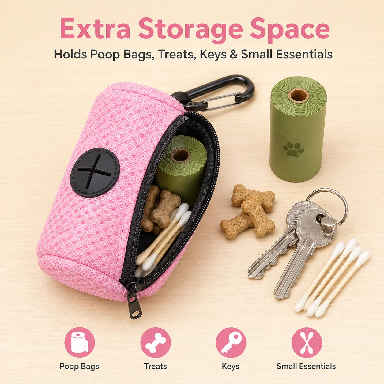 Hanging Dog Poop Bag Dispenser — Convenient Waste Bag Holder for Walks