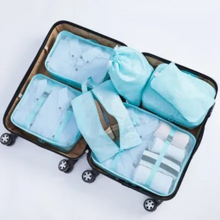 7-Piece Travel Bag Organizer Set — Durable Suitcase Storage Cubes