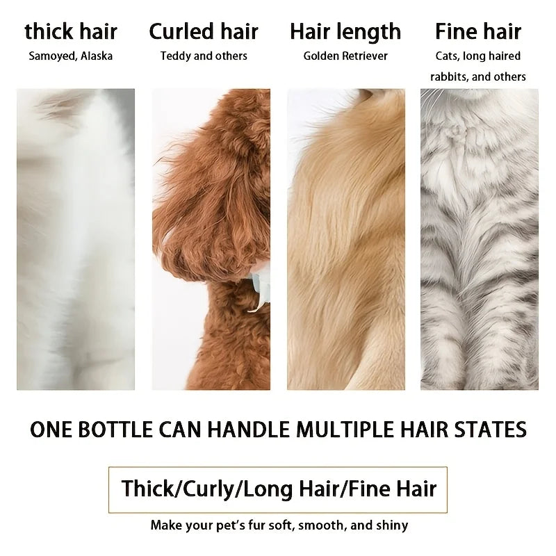 QIFENGHE Pet Hair Care Spray — Instant Frizz Control & Detangling Conditioner