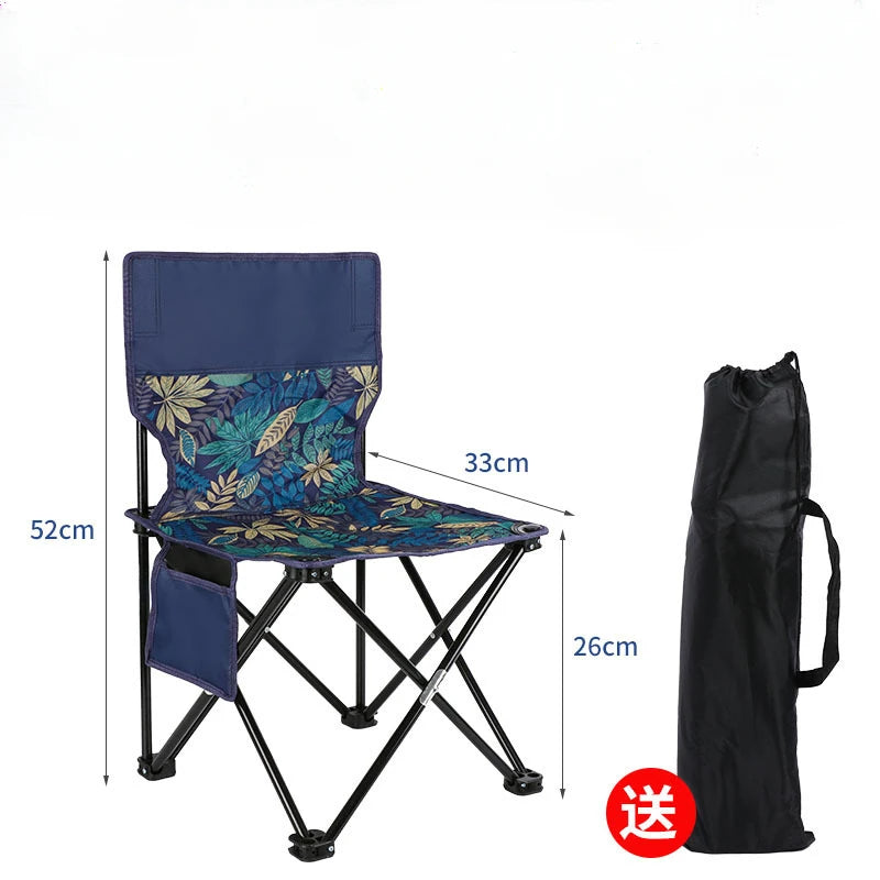Portable Folding Outdoor Chair — Lightweight Camping Seat with Storage Bag