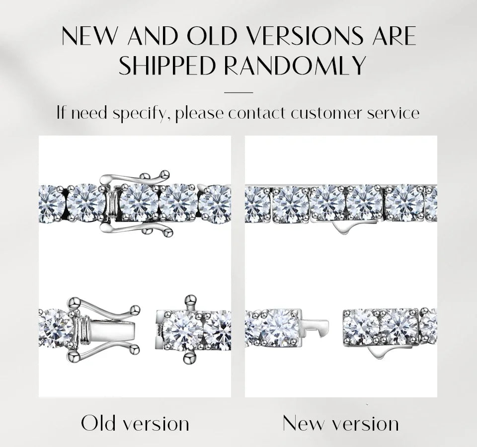 ATTAGEMS Moissanite Tennis Bracelet — Round Cut VVS1 Gemstone Jewelry