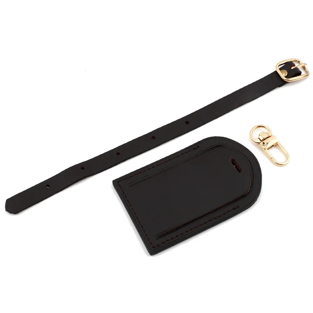 Genuine Leather Luggage Tag — Durable Travel Accessory for Suitcases and Bags