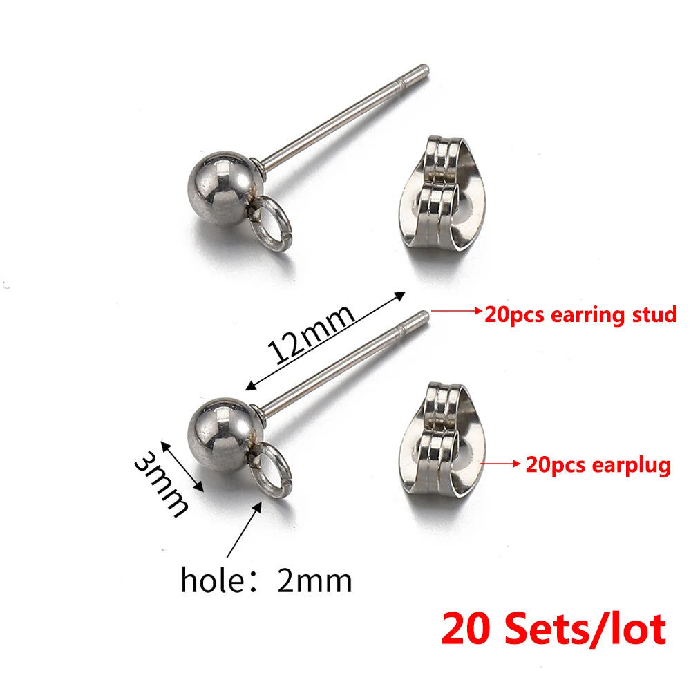 MINGXUAN Stainless Steel Earring Studs — DIY Jewelry Making Base Pins