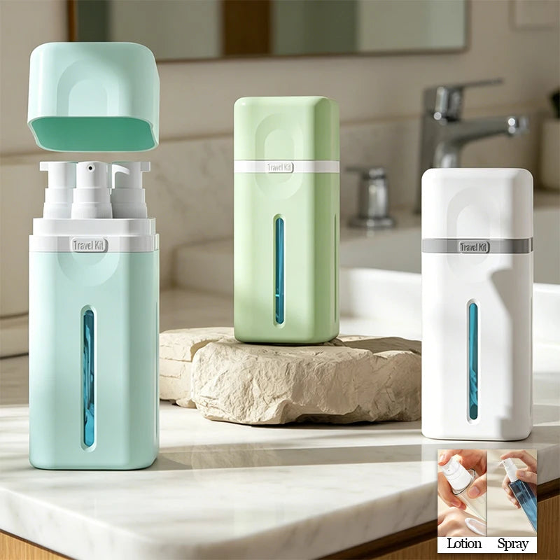 Four-in-One Travel Split Bottle Set — Detachable Refillable Containers