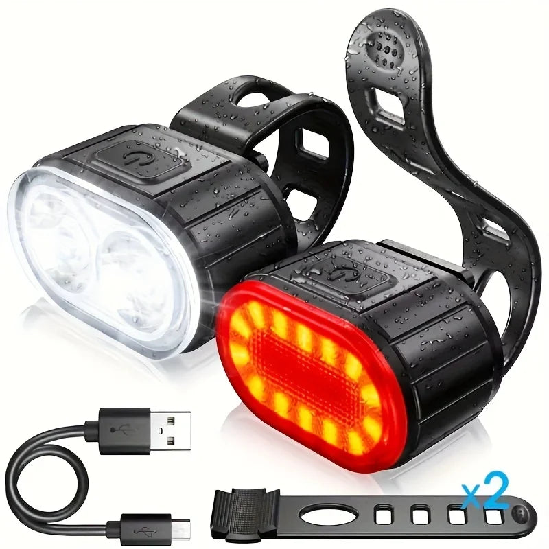 Rechargeable Bike LED Front Light — Waterproof Cycling Lamp with Horn