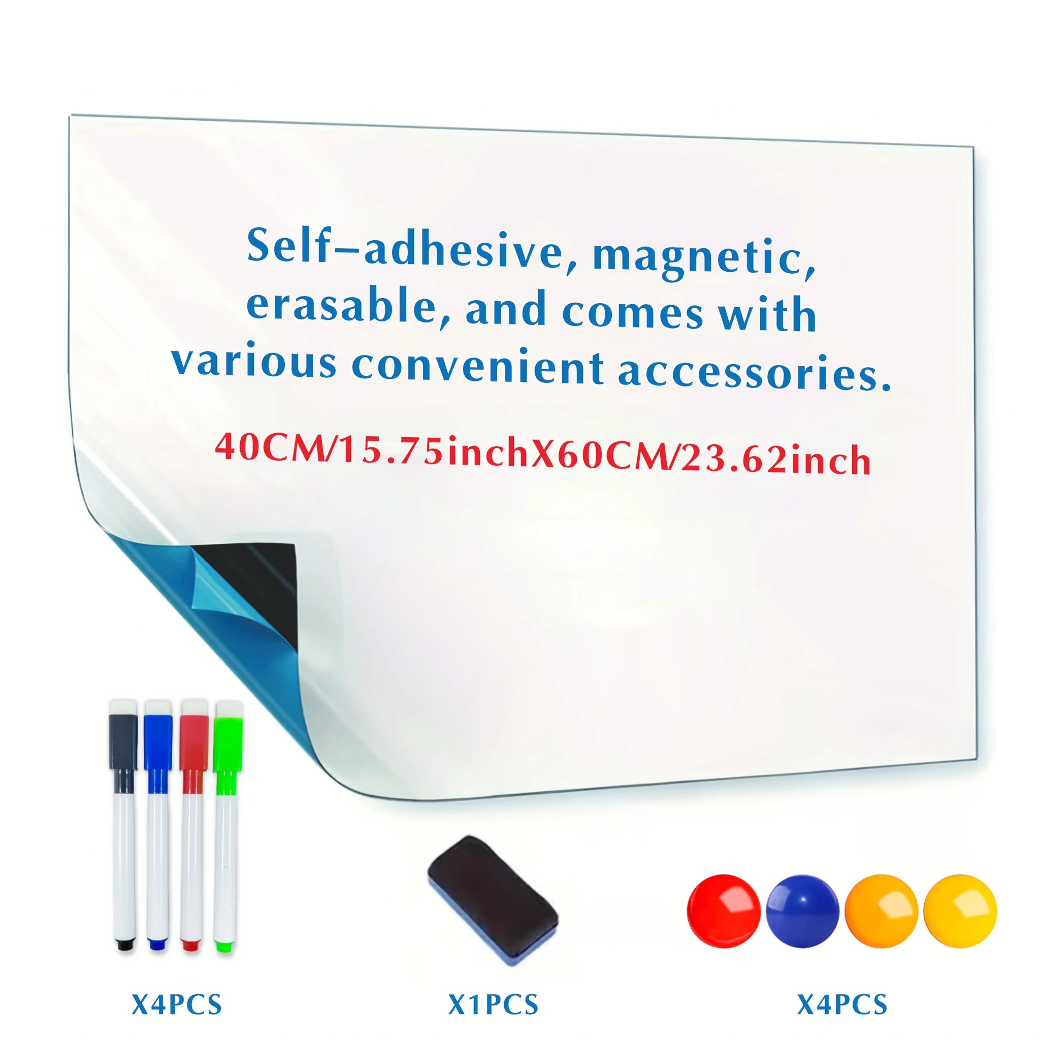 Self-Adhesive Magnetic Whiteboard Sticker — Erasable Dry Erase Wall Surface