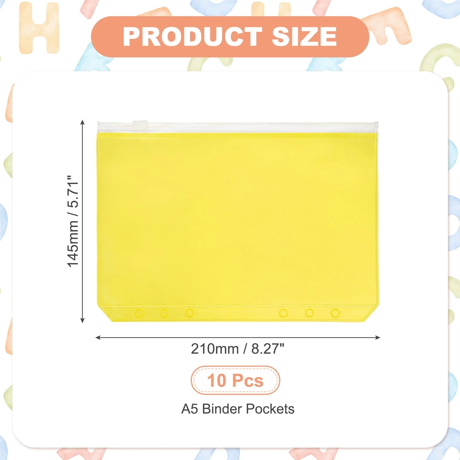 Multicolor Zipper Binder Pockets — Waterproof A5 & A6 Plastic File Folders