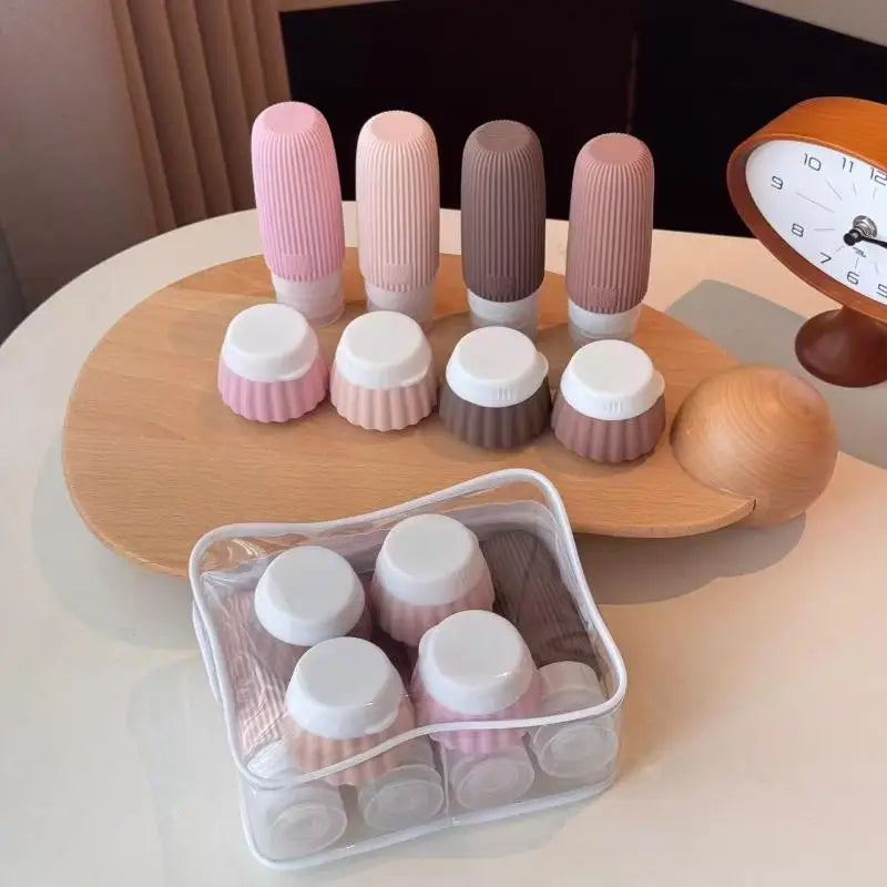 Silicone Travel Toiletry Bottle Set — Leak-Proof Containers With Clear Pouch