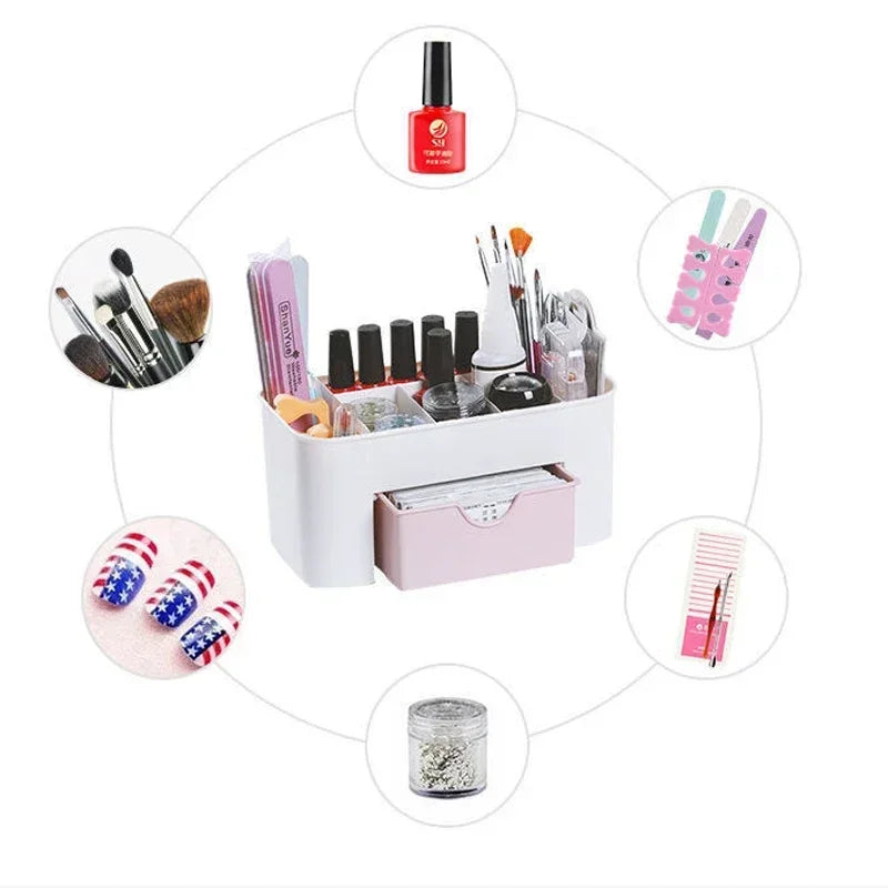 macroupta Nail Art Organizer Container — Cotton Pad & Swab Storage Case