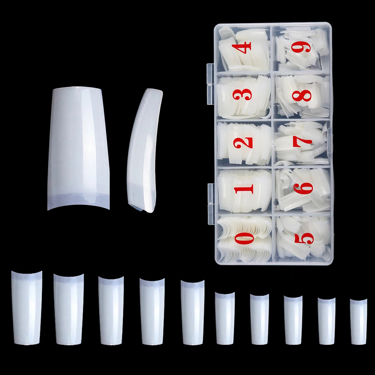 Misscheering French Nail Tips — Clear Half Cover Press On Acrylic Nails