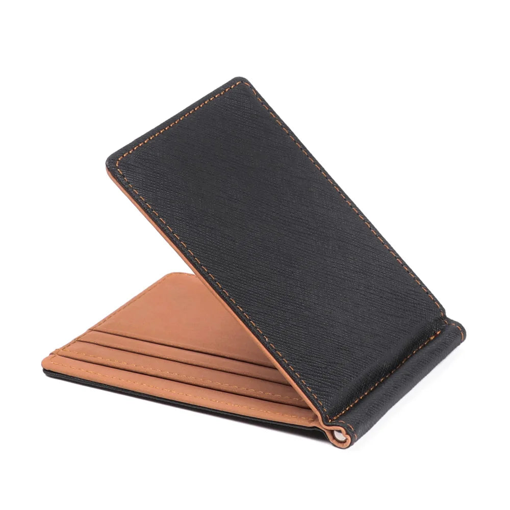 ISKYBOB Leather Money Clip Wallet — Slim Multifunctional Card Holder