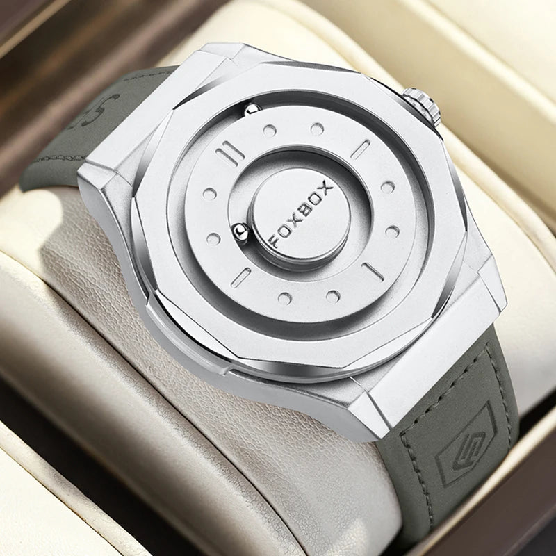 foxbox Magnetic Levitation Men's Watch — Luxury Quartz Wristwatch with Unique Pointer