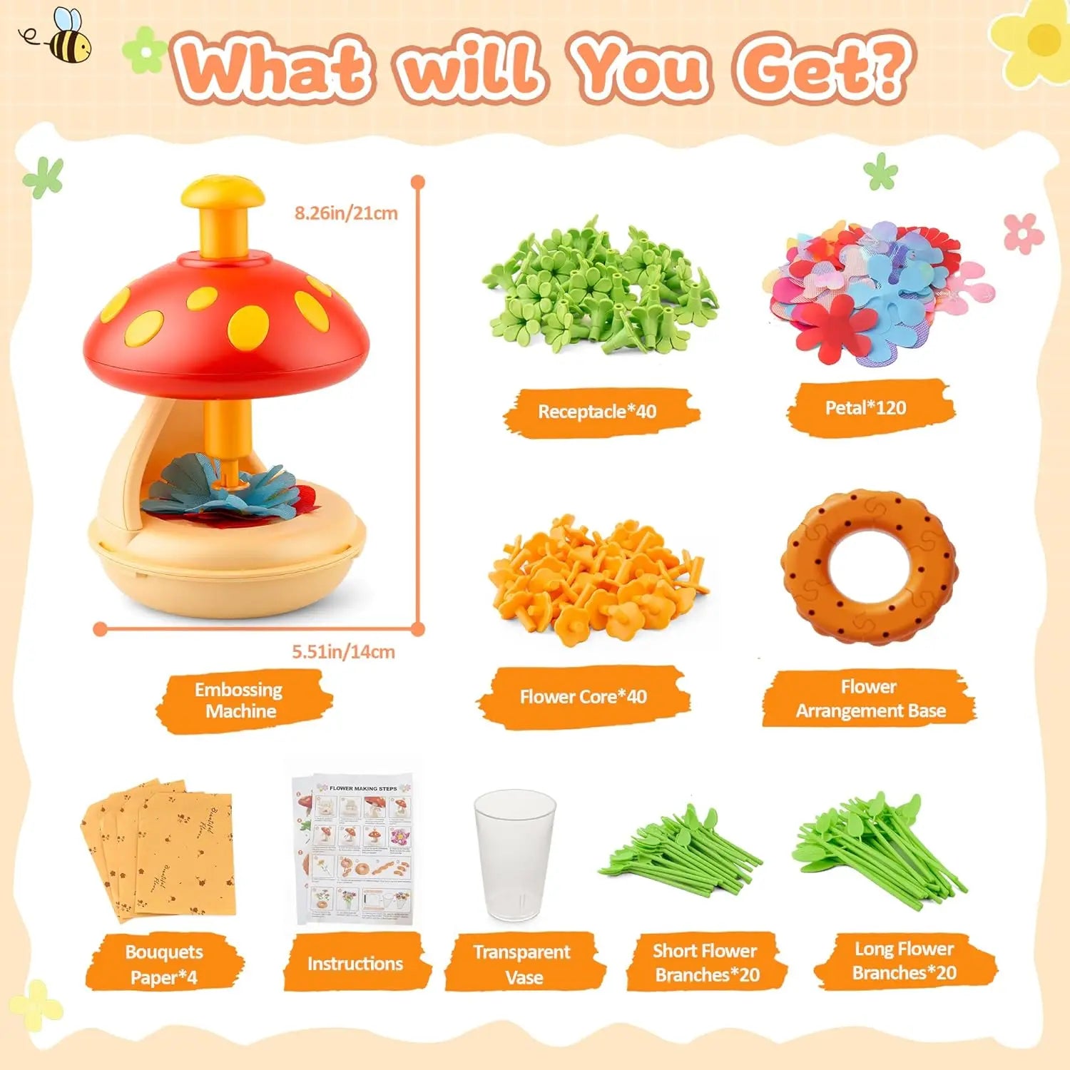 Fabric Flower Bouquet Craft Kit — DIY Press-to-Create Flower Maker Set