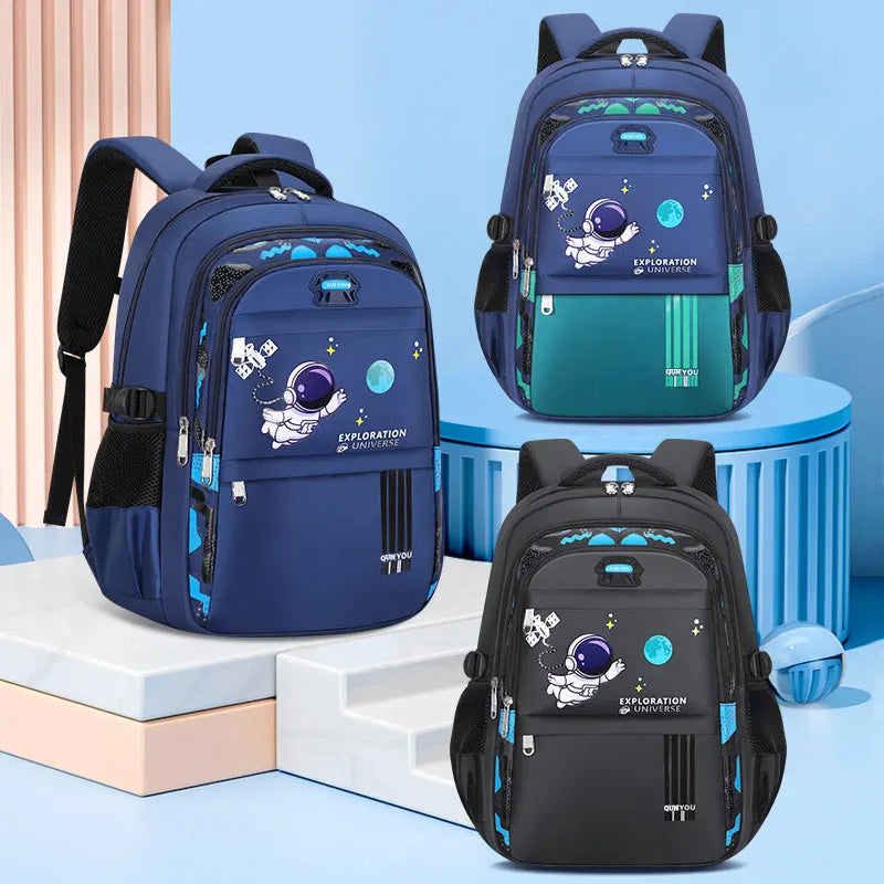 Astronaut Print Kids Backpack — Waterproof School Bag for Boys