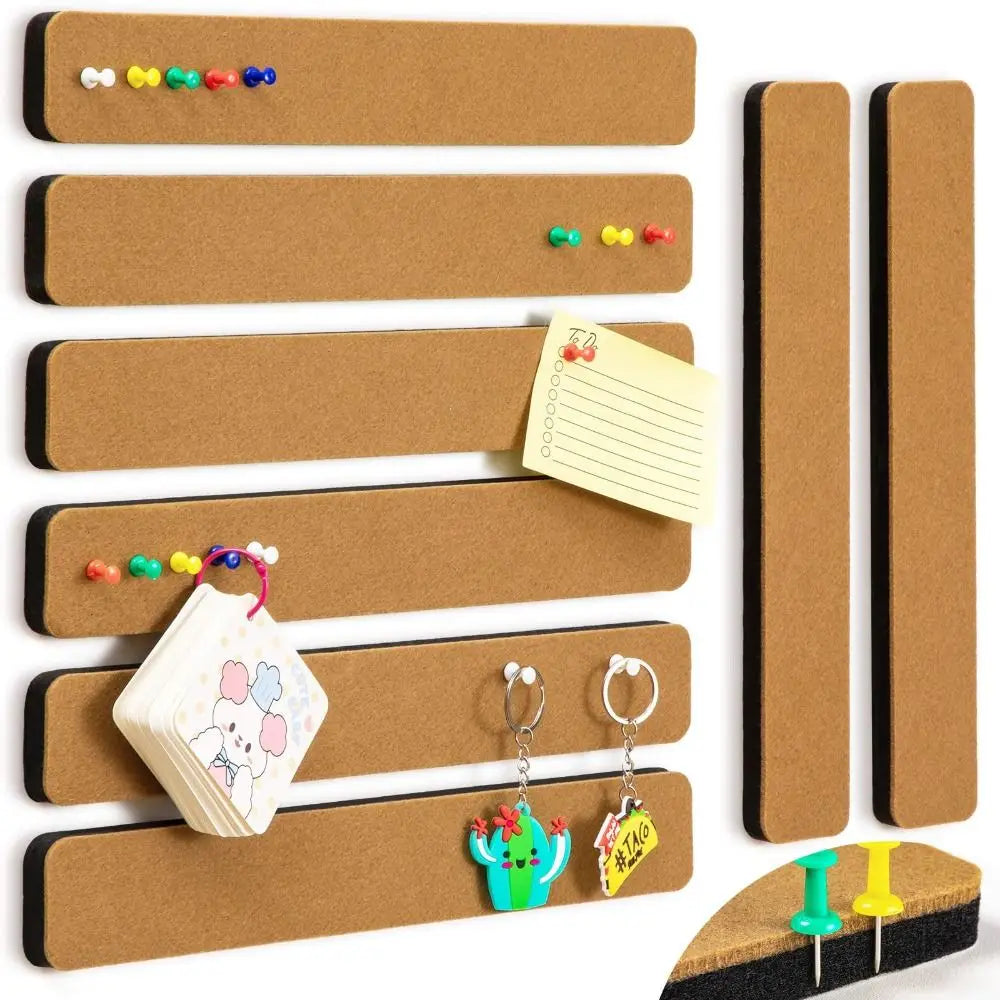 Self Adhesive Cork Board Strips — Frameless Bulletin Board for Office and Home