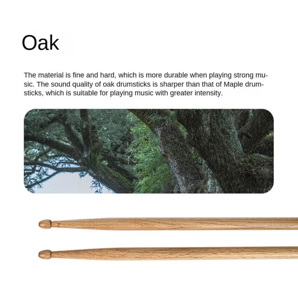 Professional Wood Drum Sticks — Durable Oak, Walnut, or Maple Instrument Accessories