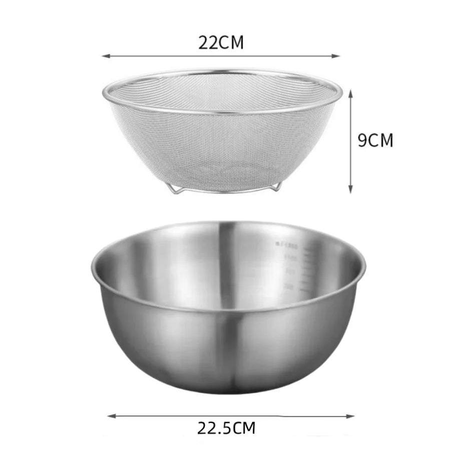 Stainless Steel Mixing Bowl Set — Versatile Kitchen Prep & Storage