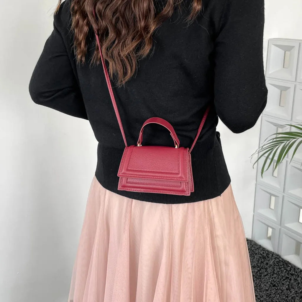 Women's Mini Square Handbag — Versatile Crossbody & Top Handle Bag