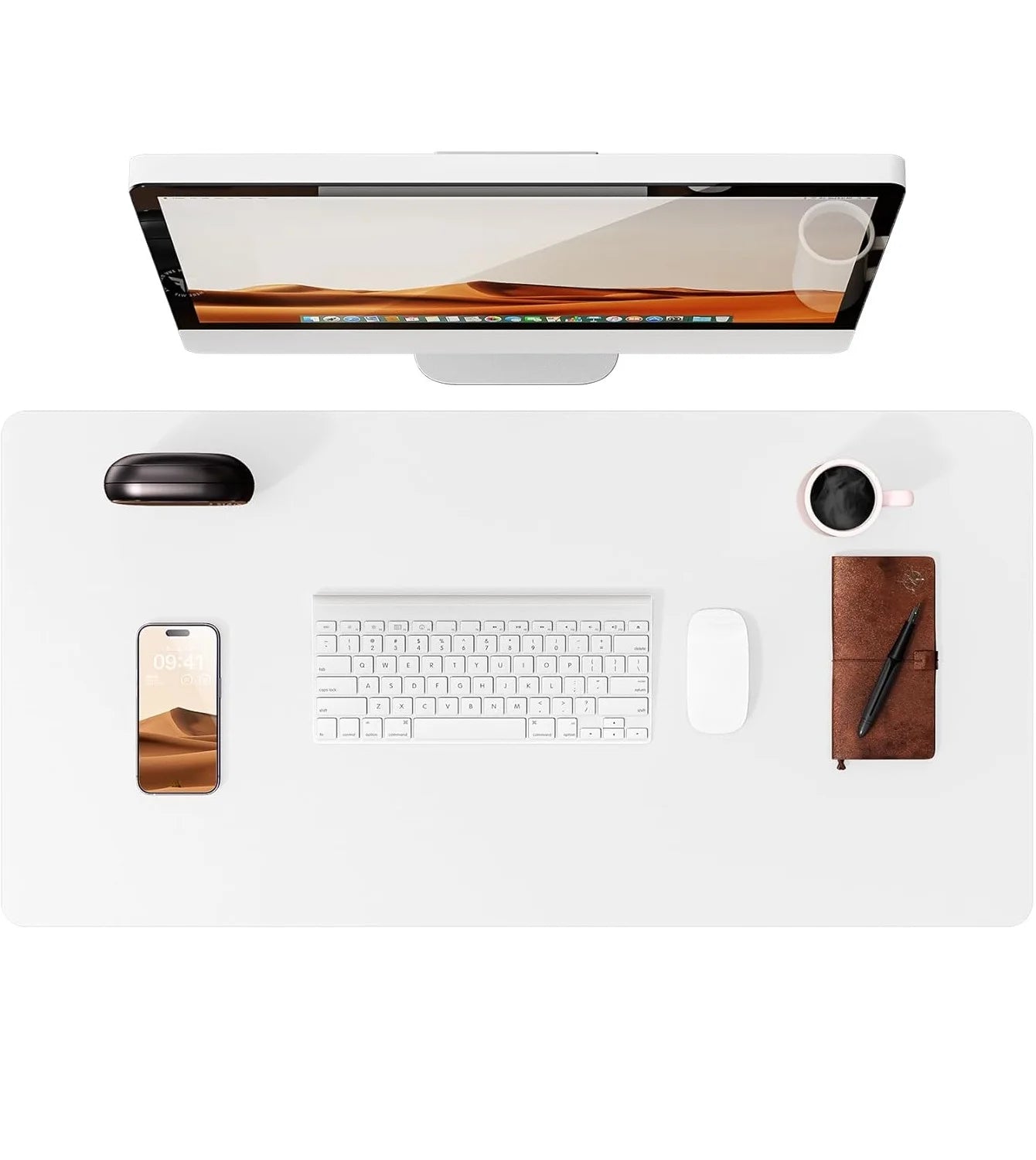 YSAGi Leather Desk Mat — Large Waterproof Mouse Pad & Desk Protector