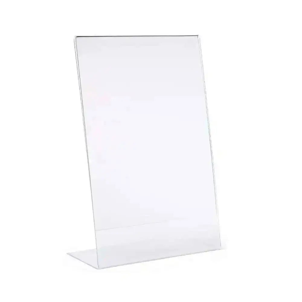Loripos Acrylic Sign Holder — Slant Back Desktop Display Stand, 5-Piece Set