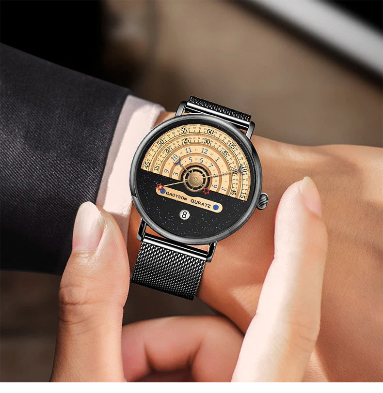 Men's Business Quartz Watch — Fashionable Stainless Steel Wristwatch with Auto Date