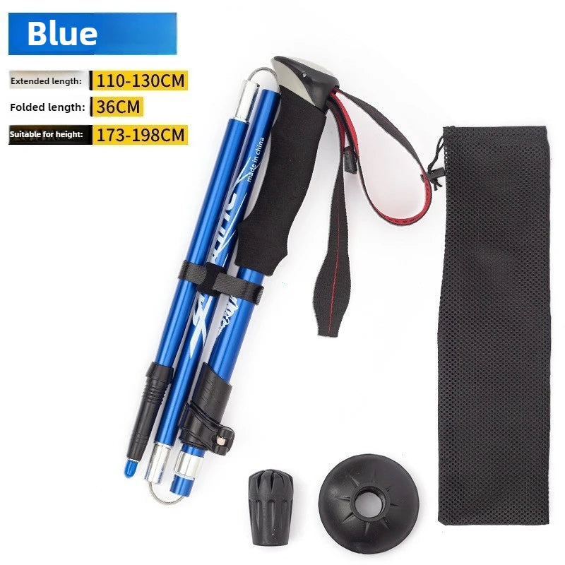 SMHXIANGQIANJIN Portable Trekking Pole — Foldable Aluminum Hiking Stick