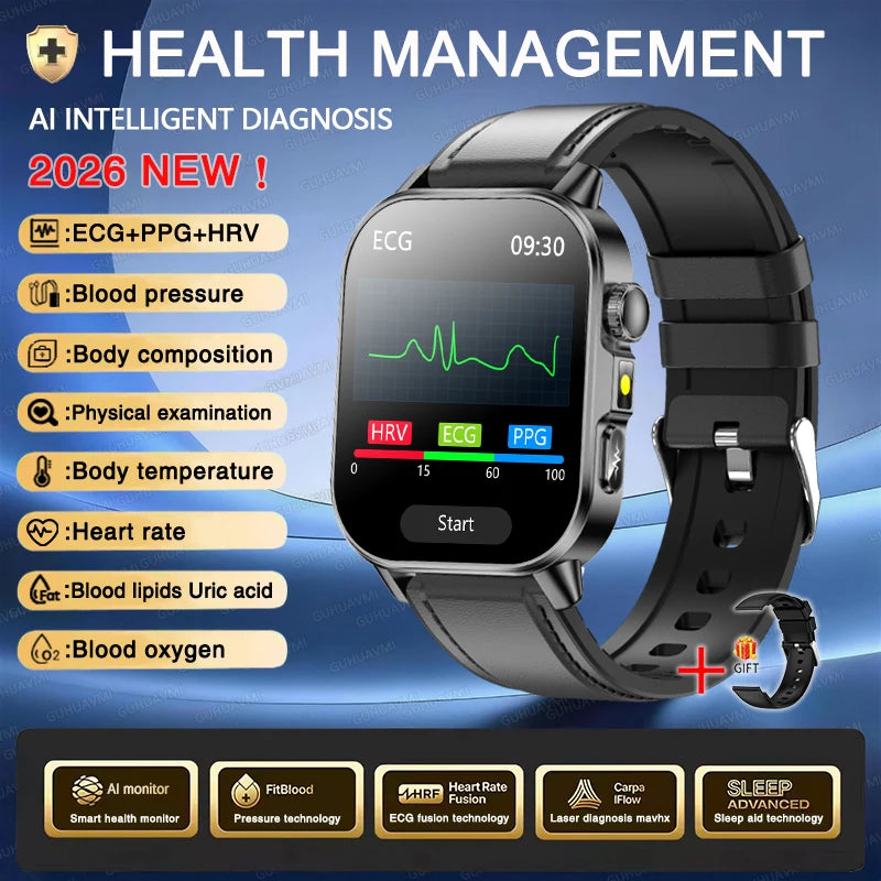 GUHUAVMI ECG Smart Watch — Advanced Health Monitoring & Bluetooth Call