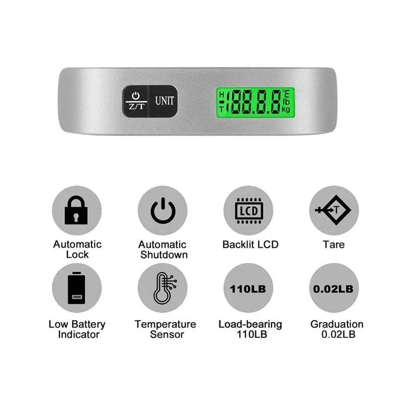 Digital Luggage Scale — Portable Hanging Suitcase Weight Tool