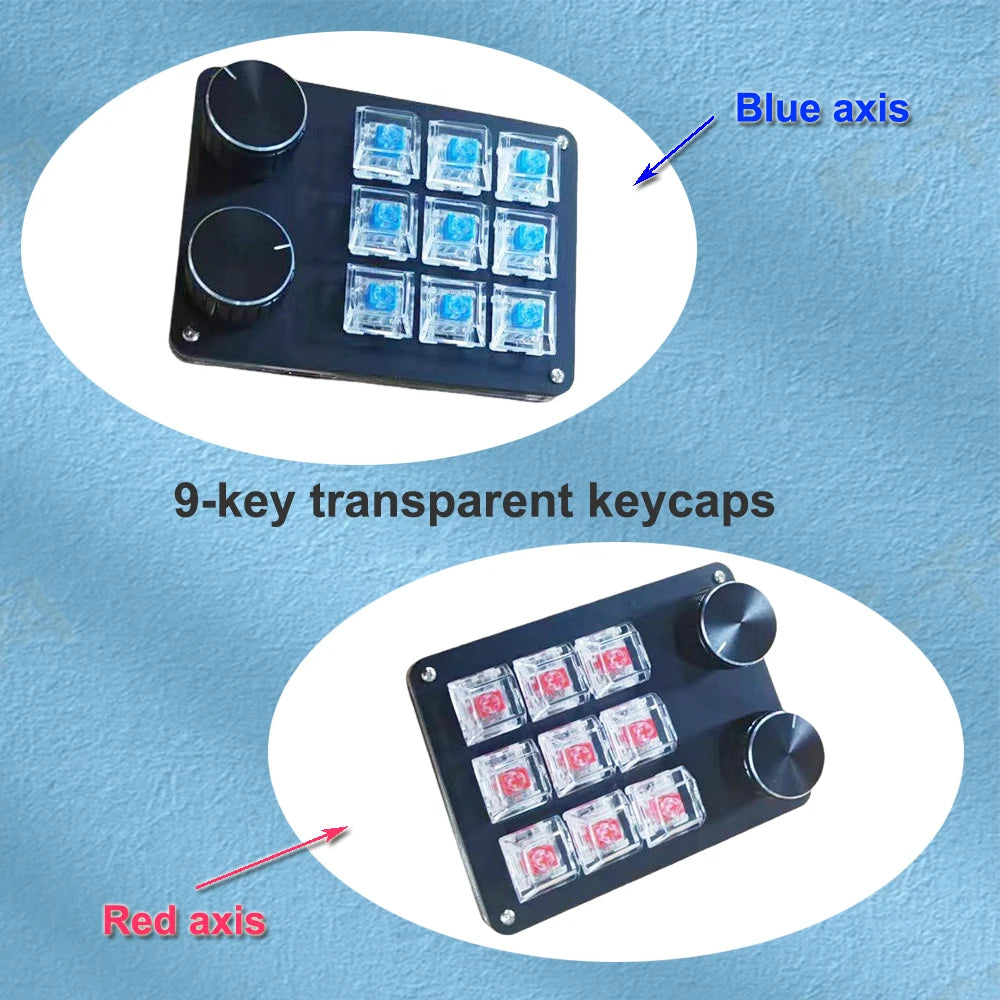 9-Key Multi-Functional Macro Keyboard — Customizable Mechanical Editing Tool