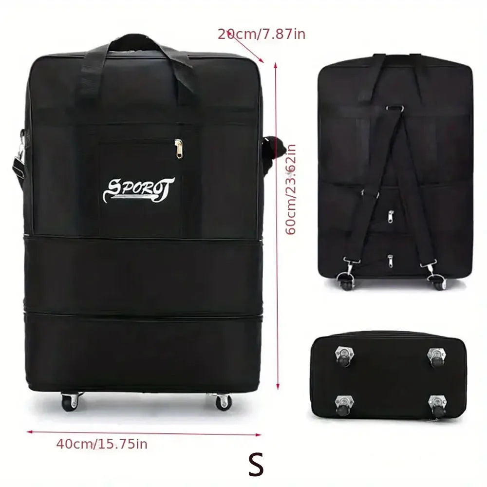 Expandable Rolling Luggage — Foldable Trolley Suitcase for Travel