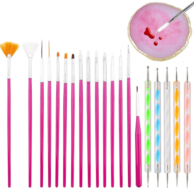 Nibiru DU Nail Art Brush Set — Professional Manicure & Design Tools
