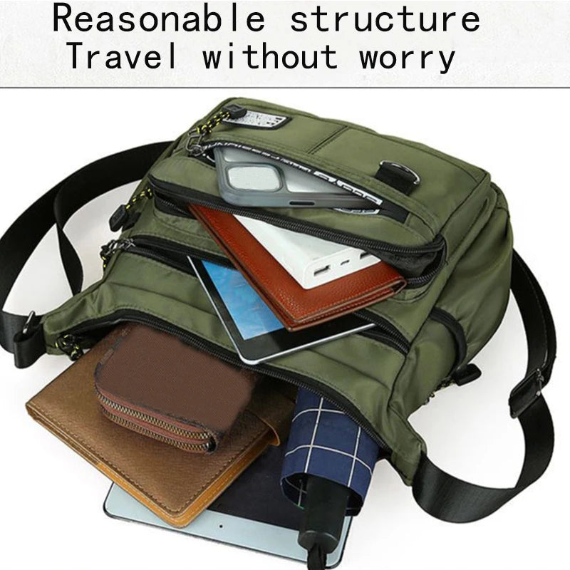 Men's Business Crossbody Bag — Multi-Pocket Professional Shoulder Bag