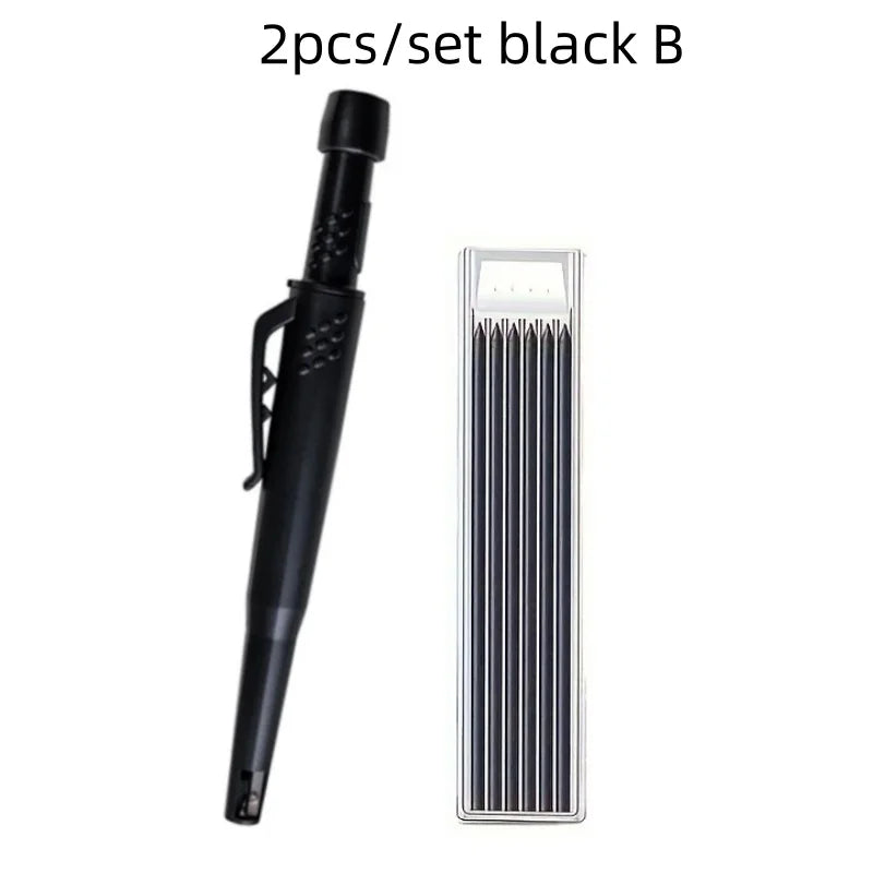 MROOFUL Carpenter Mechanical Pencil Set — Deep Hole Marking Tool with Sharpener