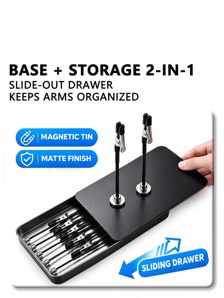 iLMH Magnetic Helping Hands — Flexible Soldering Workstation with Alligator Clips
