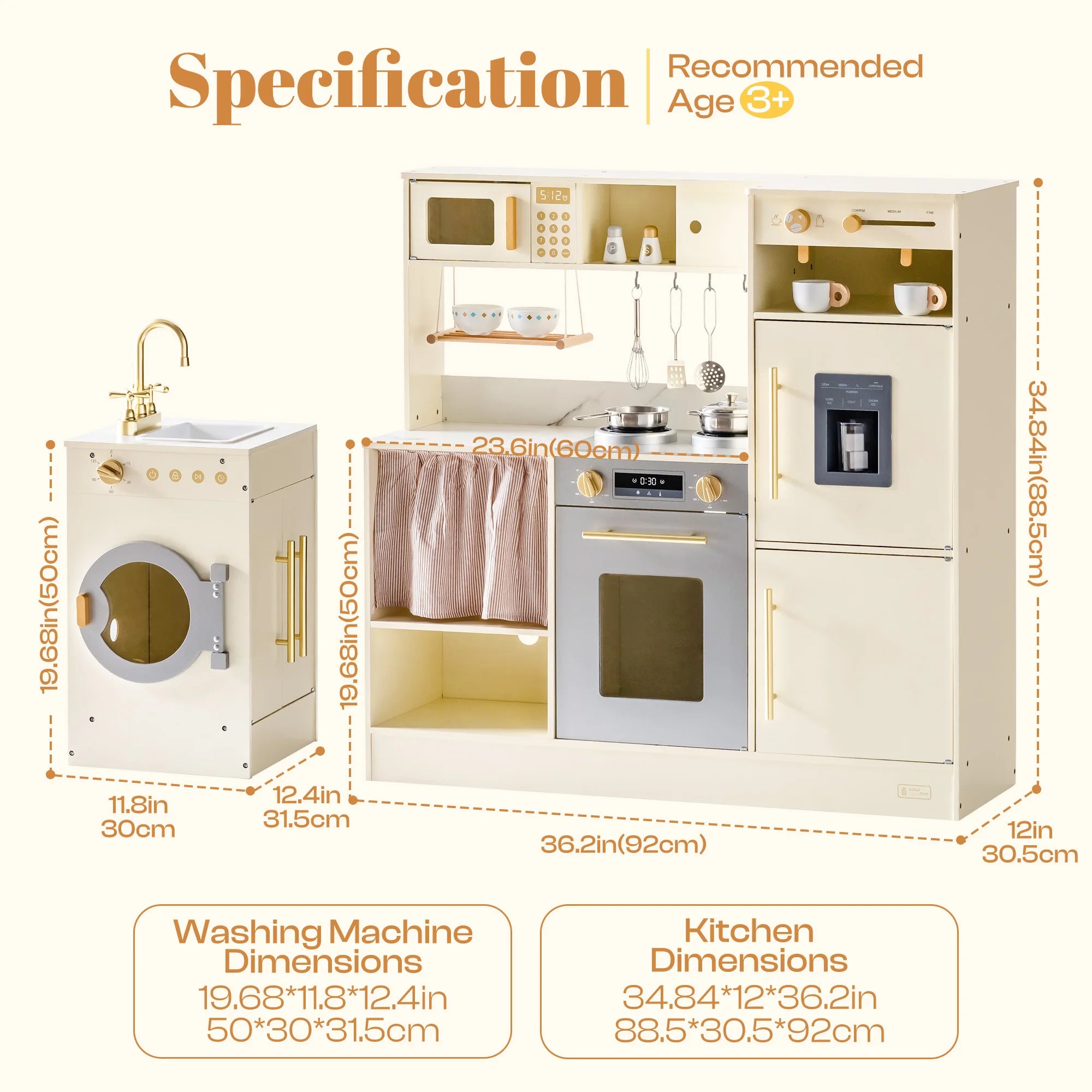 Robud Wooden Play Kitchen Set — L-Shaped Pretend Play Station