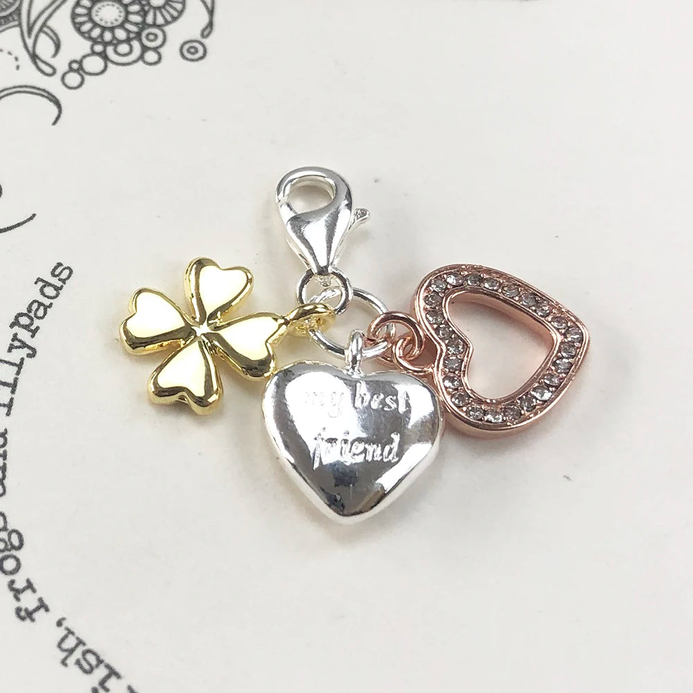 Thaddaeus Cloverleaf Heart Charm — Vintage 925 Sterling Silver Pendant