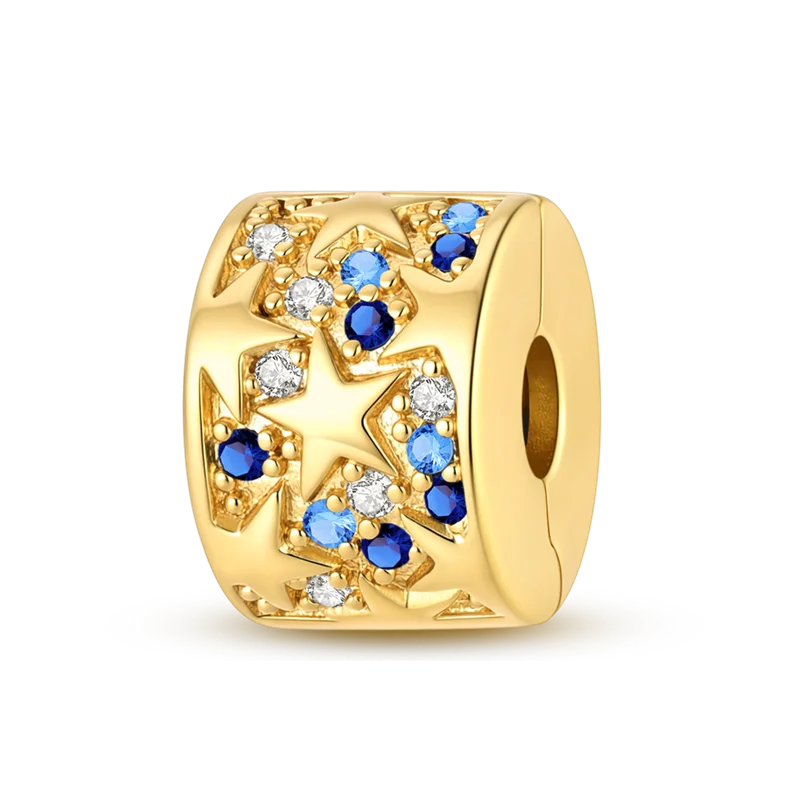 Charmhub Sparkling Zircon Elephant Charm — Gold Plated 925 Sterling Silver Bead