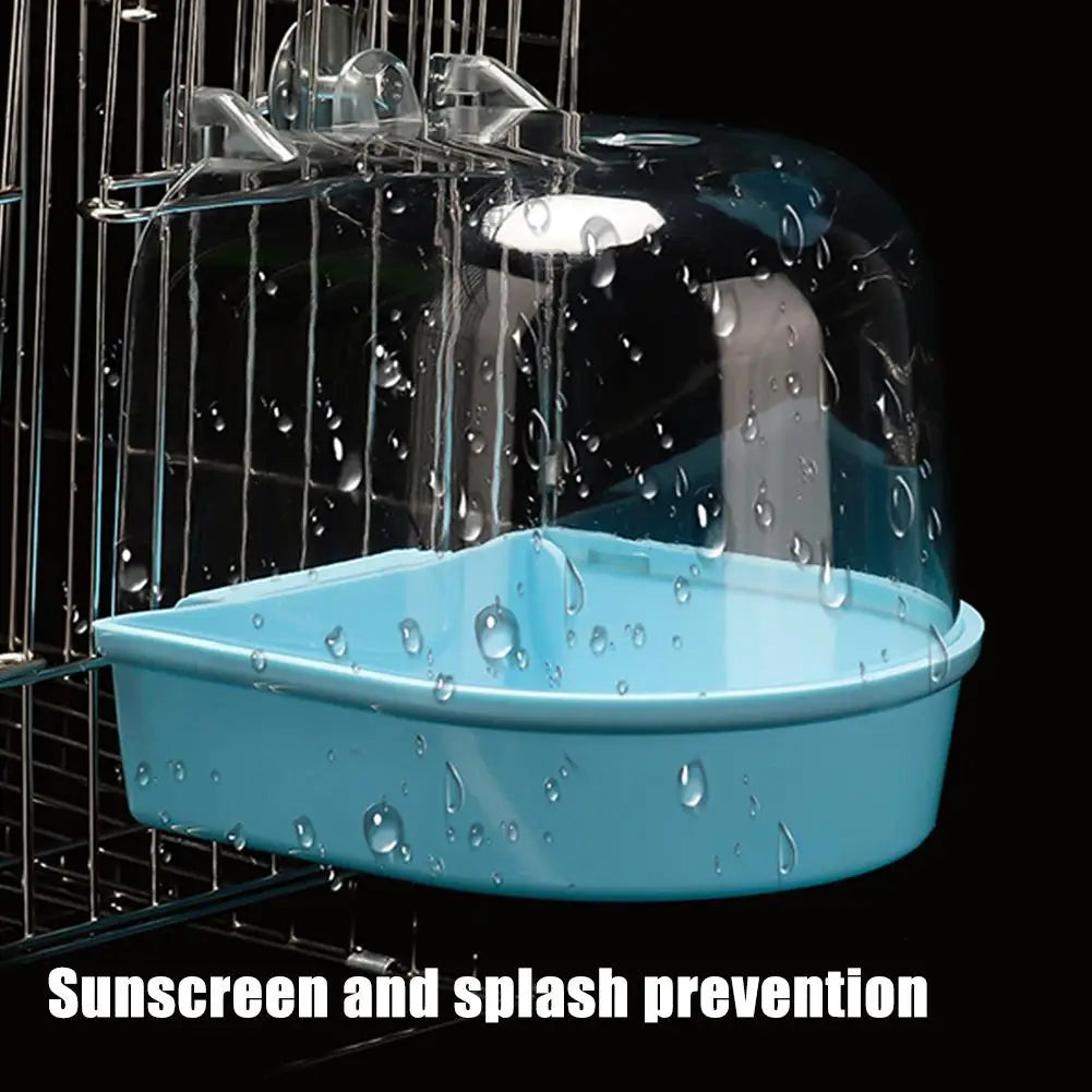 Clear Hanging Bird Bath — Easy-to-Clean Cage Shower for Small Pets