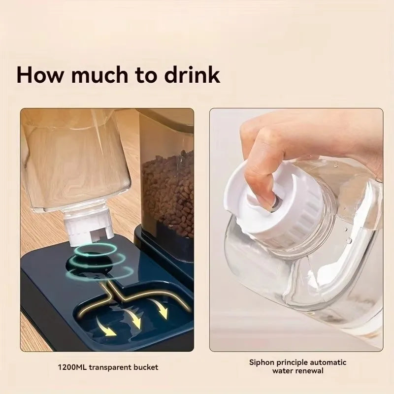 Automatic Portion-Controlled Pet Feeder — Water Dispenser Set for Cats and Dogs