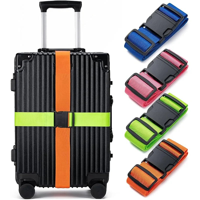 Luggage Securing Strap Set — Durable Travel Bag Identification & Security
