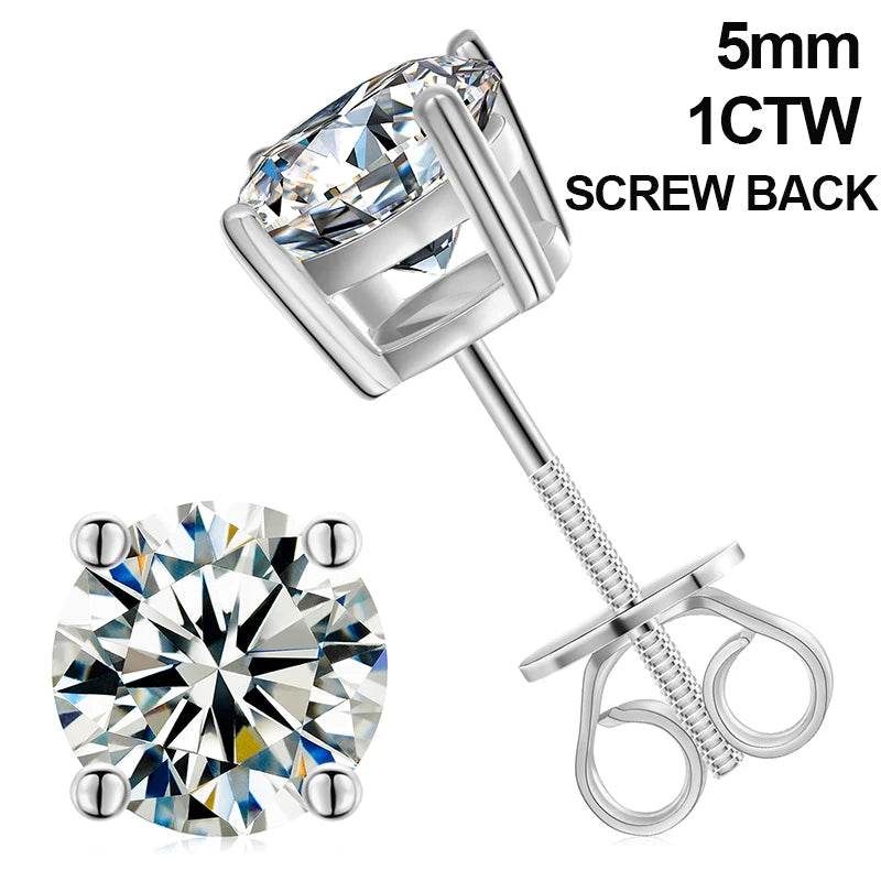 ICEOUTBOX Moissanite Cross Stud Earrings — S925 Sterling Silver Jewelry