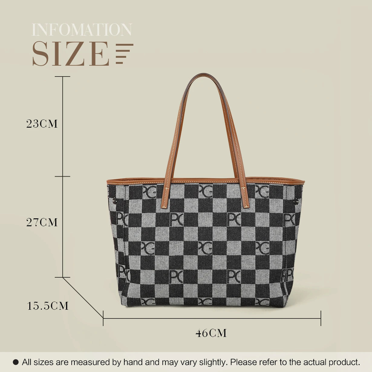 PG Latin American Style Tote Bag — Large Capacity Cowboy Splicing Design