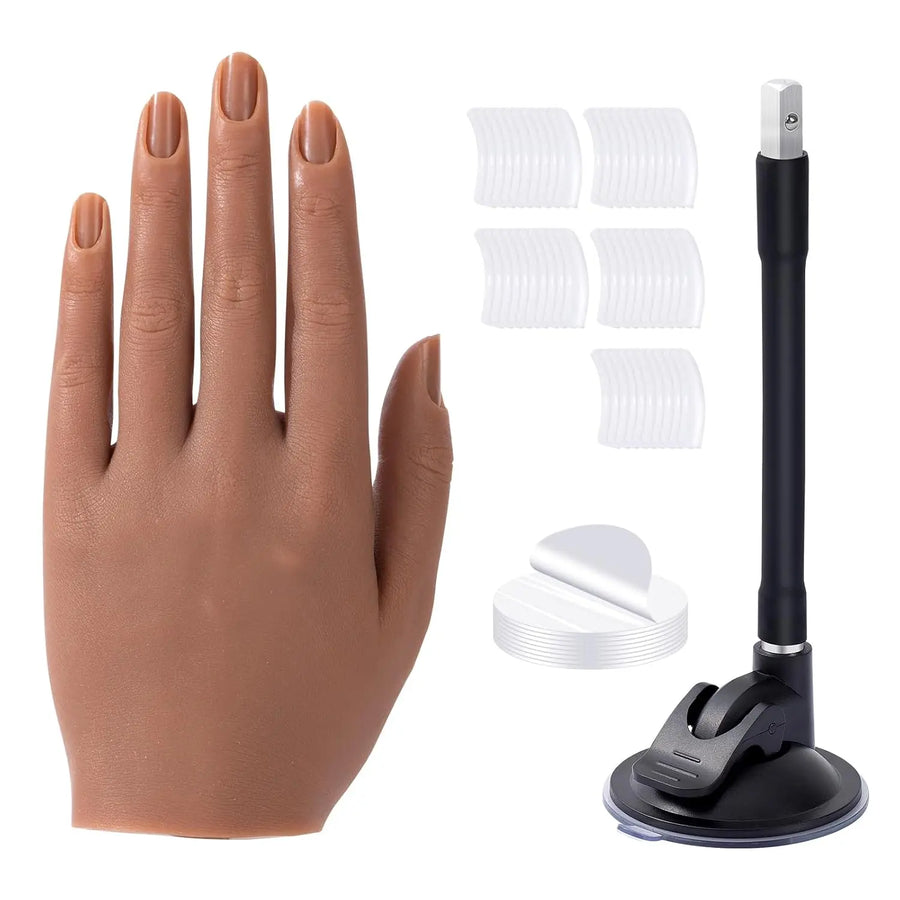 Zishine Nail Practice Hand Model — Realistic Silicone Mannequin with Stand